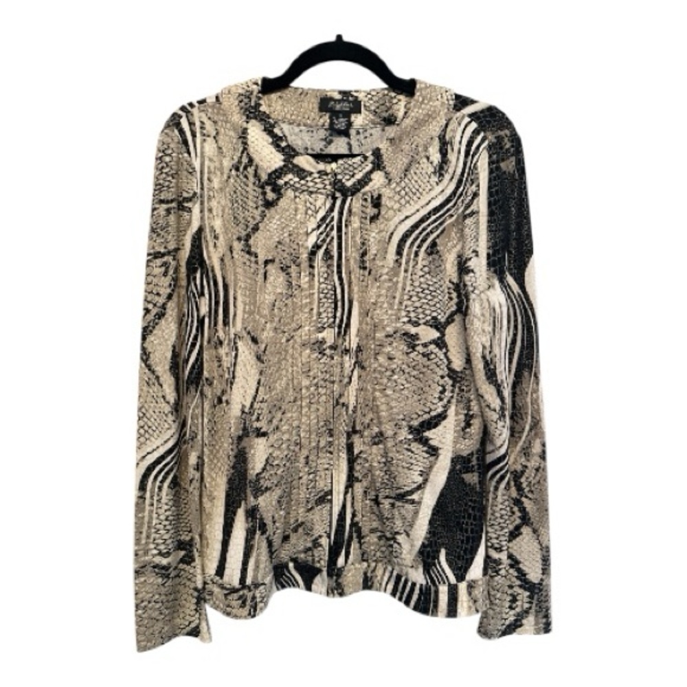 Y2K Era Peck & Peck Black and White Snake Print Jacket Size Small